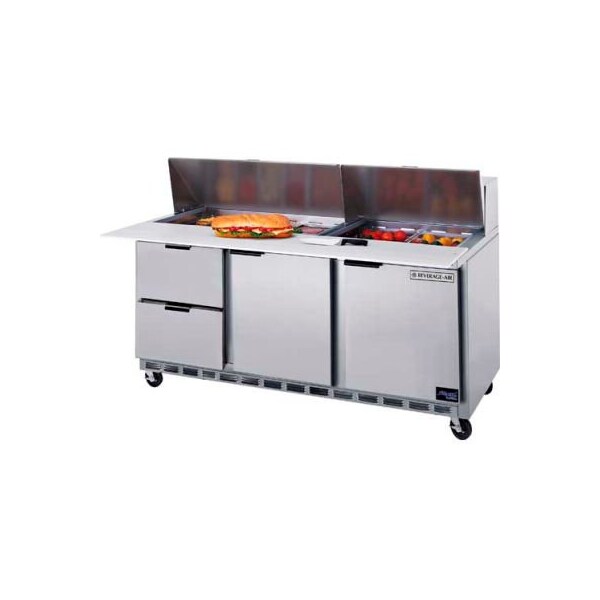 Beverage-Air Food Prep Tables SPED72 Elite Series Cutting Top w/ Drawers, 72"W - SPED72HC-10C-6 - main